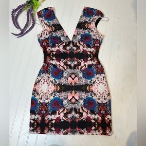 Lovers + friends multicolored envy dress vneck women’s small